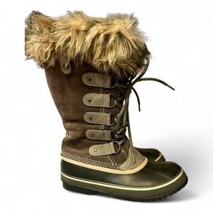 Sorel Joan of Arctic Waterproof Fur Insulated Snow Boots Quarry‎ / Black 6
